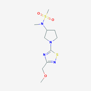 molecular formula C10H18N4O3S2 B6458129 N-{1-[3-(methoxymethyl)-1,2,4-thiadiazol-5-yl]pyrrolidin-3-yl}-N-methylmethanesulfonamide CAS No. 2549029-73-2