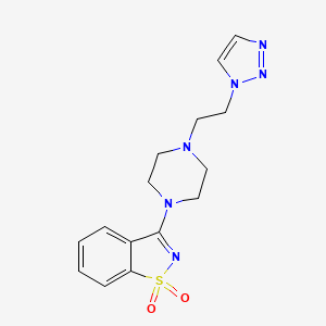 molecular formula C15H18N6O2S B6458140 3-{4-[2-(1H-1,2,3-triazol-1-yl)ethyl]piperazin-1-yl}-1lambda6,2-benzothiazole-1,1-dione CAS No. 2549053-59-8