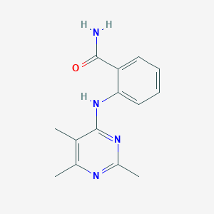 molecular formula C14H16N4O B6458156 2-[(2,5,6-trimethylpyrimidin-4-yl)amino]benzamide CAS No. 2549042-83-1