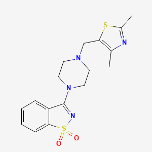 molecular formula C17H20N4O2S2 B6458170 3-{4-[(2,4-dimethyl-1,3-thiazol-5-yl)methyl]piperazin-1-yl}-1lambda6,2-benzothiazole-1,1-dione CAS No. 2548991-44-0