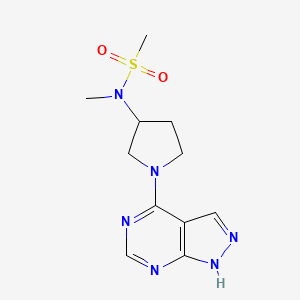 molecular formula C11H16N6O2S B6458177 N-methyl-N-(1-{1H-pyrazolo[3,4-d]pyrimidin-4-yl}pyrrolidin-3-yl)methanesulfonamide CAS No. 2549045-48-7