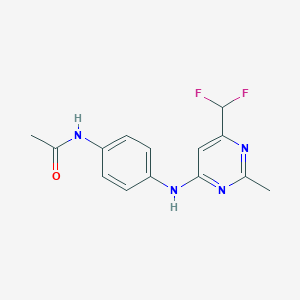 molecular formula C14H14F2N4O B6458185 N-(4-{[6-(difluoromethyl)-2-methylpyrimidin-4-yl]amino}phenyl)acetamide CAS No. 2549044-97-3