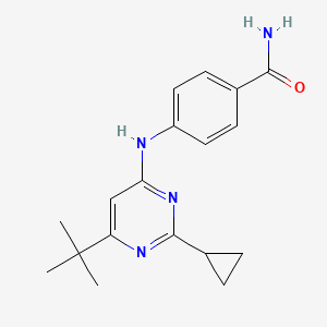 molecular formula C18H22N4O B6458190 4-[(6-tert-butyl-2-cyclopropylpyrimidin-4-yl)amino]benzamide CAS No. 2548977-30-4