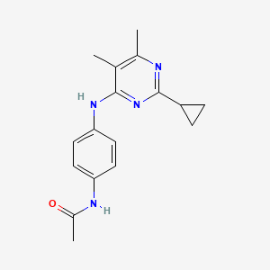 N-{4-[(2-cyclopropyl-5,6-dimethylpyrimidin-4-yl)amino]phenyl}acetamide