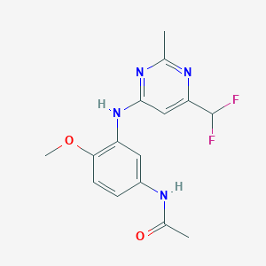 molecular formula C15H16F2N4O2 B6458202 N-(3-{[6-(difluoromethyl)-2-methylpyrimidin-4-yl]amino}-4-methoxyphenyl)acetamide CAS No. 2548983-43-1