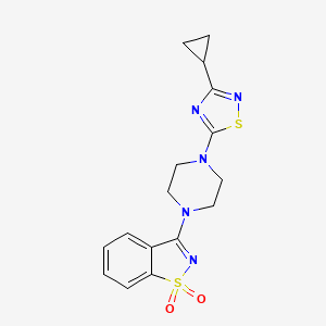 molecular formula C16H17N5O2S2 B6458210 3-[4-(3-cyclopropyl-1,2,4-thiadiazol-5-yl)piperazin-1-yl]-1lambda6,2-benzothiazole-1,1-dione CAS No. 2549043-85-6
