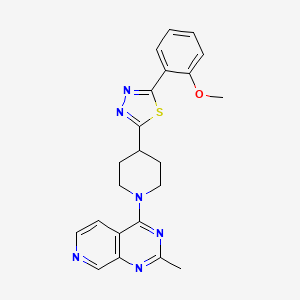 molecular formula C22H22N6OS B6458228 4-[5-(2-methoxyphenyl)-1,3,4-thiadiazol-2-yl]-1-{2-methylpyrido[3,4-d]pyrimidin-4-yl}piperidine CAS No. 2549042-57-9