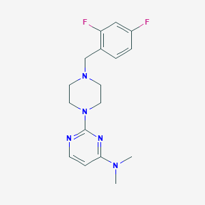 molecular formula C17H21F2N5 B6458233 2-{4-[(2,4-difluorophenyl)methyl]piperazin-1-yl}-N,N-dimethylpyrimidin-4-amine CAS No. 2548976-91-4