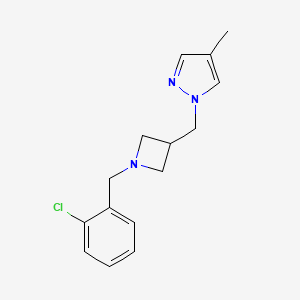 molecular formula C15H18ClN3 B6458248 1-({1-[(2-chlorophenyl)methyl]azetidin-3-yl}methyl)-4-methyl-1H-pyrazole CAS No. 2549010-53-7