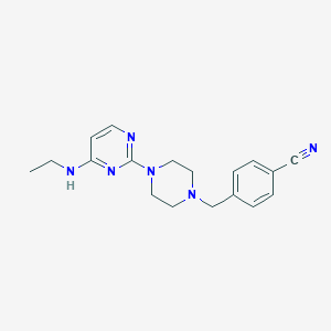 molecular formula C18H22N6 B6458254 4-({4-[4-(ethylamino)pyrimidin-2-yl]piperazin-1-yl}methyl)benzonitrile CAS No. 2549052-17-5