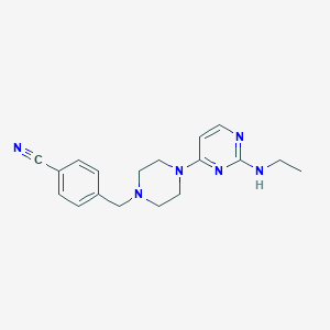 molecular formula C18H22N6 B6458262 4-({4-[2-(ethylamino)pyrimidin-4-yl]piperazin-1-yl}methyl)benzonitrile CAS No. 2549054-15-9