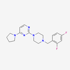 molecular formula C19H23F2N5 B6458264 2-{4-[(2,4-difluorophenyl)methyl]piperazin-1-yl}-4-(pyrrolidin-1-yl)pyrimidine CAS No. 2548990-47-0