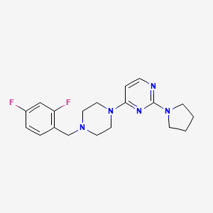 molecular formula C19H23F2N5 B6458269 4-{4-[(2,4-difluorophenyl)methyl]piperazin-1-yl}-2-(pyrrolidin-1-yl)pyrimidine CAS No. 2549054-72-8