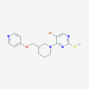 molecular formula C16H19BrN4OS B6458274 5-bromo-2-(methylsulfanyl)-4-{3-[(pyridin-4-yloxy)methyl]piperidin-1-yl}pyrimidine CAS No. 2549037-80-9