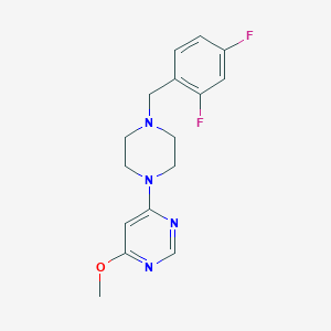 molecular formula C16H18F2N4O B6458280 4-{4-[(2,4-difluorophenyl)methyl]piperazin-1-yl}-6-methoxypyrimidine CAS No. 2549020-28-0