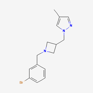 molecular formula C15H18BrN3 B6458300 1-({1-[(3-bromophenyl)methyl]azetidin-3-yl}methyl)-4-methyl-1H-pyrazole CAS No. 2549008-39-9