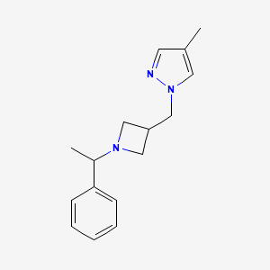 molecular formula C16H21N3 B6458329 4-methyl-1-{[1-(1-phenylethyl)azetidin-3-yl]methyl}-1H-pyrazole CAS No. 2548982-66-5
