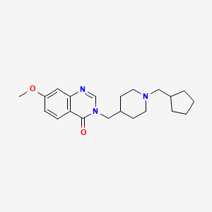 molecular formula C21H29N3O2 B6458338 3-{[1-(cyclopentylmethyl)piperidin-4-yl]methyl}-7-methoxy-3,4-dihydroquinazolin-4-one CAS No. 2549003-37-2