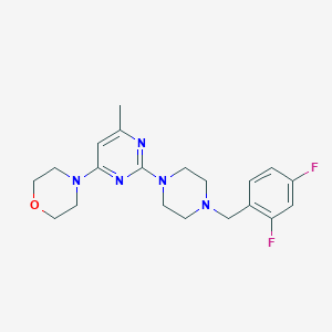 molecular formula C20H25F2N5O B6458351 4-(2-{4-[(2,4-difluorophenyl)methyl]piperazin-1-yl}-6-methylpyrimidin-4-yl)morpholine CAS No. 2549006-35-9