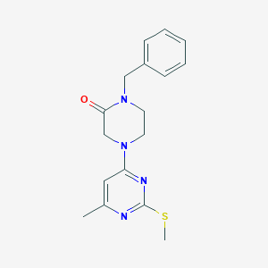 molecular formula C17H20N4OS B6458358 1-benzyl-4-[6-methyl-2-(methylsulfanyl)pyrimidin-4-yl]piperazin-2-one CAS No. 2549039-41-8