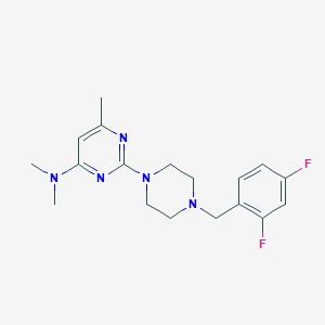 molecular formula C18H23F2N5 B6458386 2-{4-[(2,4-difluorophenyl)methyl]piperazin-1-yl}-N,N,6-trimethylpyrimidin-4-amine CAS No. 2549063-03-6