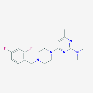 molecular formula C18H23F2N5 B6458394 4-{4-[(2,4-difluorophenyl)methyl]piperazin-1-yl}-N,N,6-trimethylpyrimidin-2-amine CAS No. 2549050-96-4