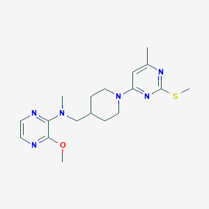 molecular formula C18H26N6OS B6458395 3-methoxy-N-methyl-N-({1-[6-methyl-2-(methylsulfanyl)pyrimidin-4-yl]piperidin-4-yl}methyl)pyrazin-2-amine CAS No. 2549025-23-0