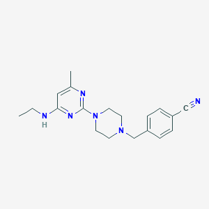 molecular formula C19H24N6 B6458403 4-({4-[4-(ethylamino)-6-methylpyrimidin-2-yl]piperazin-1-yl}methyl)benzonitrile CAS No. 2549063-85-4