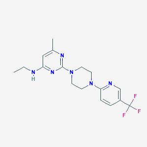 molecular formula C17H21F3N6 B6458423 N-ethyl-6-methyl-2-{4-[5-(trifluoromethyl)pyridin-2-yl]piperazin-1-yl}pyrimidin-4-amine CAS No. 2549026-92-6