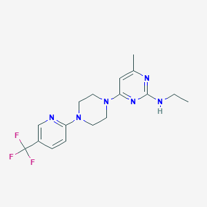 molecular formula C17H21F3N6 B6458428 N-ethyl-4-methyl-6-{4-[5-(trifluoromethyl)pyridin-2-yl]piperazin-1-yl}pyrimidin-2-amine CAS No. 2549004-16-0