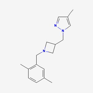 molecular formula C17H23N3 B6458434 1-({1-[(2,5-dimethylphenyl)methyl]azetidin-3-yl}methyl)-4-methyl-1H-pyrazole CAS No. 2549050-92-0