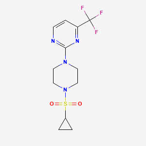 molecular formula C12H15F3N4O2S B6458439 2-[4-(cyclopropanesulfonyl)piperazin-1-yl]-4-(trifluoromethyl)pyrimidine CAS No. 2548975-61-5