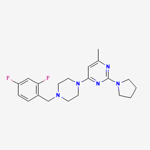 molecular formula C20H25F2N5 B6458445 4-{4-[(2,4-difluorophenyl)methyl]piperazin-1-yl}-6-methyl-2-(pyrrolidin-1-yl)pyrimidine CAS No. 2549030-79-5