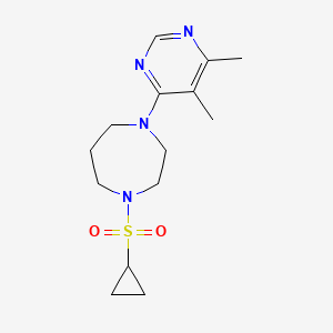 molecular formula C14H22N4O2S B6458461 1-(cyclopropanesulfonyl)-4-(5,6-dimethylpyrimidin-4-yl)-1,4-diazepane CAS No. 2549025-64-9