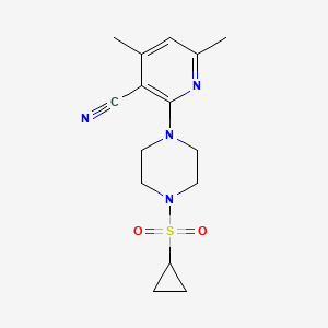 molecular formula C15H20N4O2S B6458463 2-[4-(cyclopropanesulfonyl)piperazin-1-yl]-4,6-dimethylpyridine-3-carbonitrile CAS No. 2549051-31-0