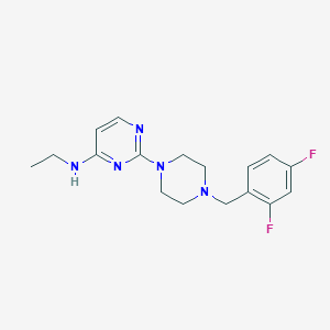molecular formula C17H21F2N5 B6458466 2-{4-[(2,4-difluorophenyl)methyl]piperazin-1-yl}-N-ethylpyrimidin-4-amine CAS No. 2548975-33-1