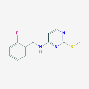 molecular formula C12H12FN3S B6458578 N-[(2-fluorophenyl)methyl]-2-(methylsulfanyl)pyrimidin-4-amine CAS No. 2549021-49-8