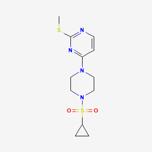 molecular formula C12H18N4O2S2 B6458591 4-[4-(cyclopropanesulfonyl)piperazin-1-yl]-2-(methylsulfanyl)pyrimidine CAS No. 2549021-82-9