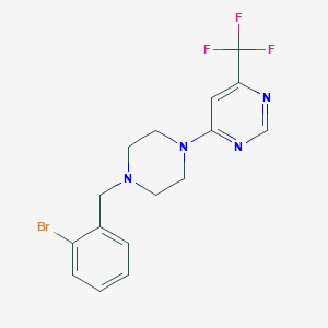 molecular formula C16H16BrF3N4 B6458614 4-{4-[(2-bromophenyl)methyl]piperazin-1-yl}-6-(trifluoromethyl)pyrimidine CAS No. 2549037-28-5