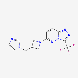molecular formula C13H12F3N7 B6458638 1-({1-[3-(trifluoromethyl)-[1,2,4]triazolo[4,3-b]pyridazin-6-yl]azetidin-3-yl}methyl)-1H-imidazole CAS No. 2548998-00-9