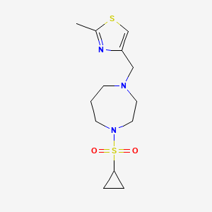 molecular formula C13H21N3O2S2 B6458653 1-(cyclopropanesulfonyl)-4-[(2-methyl-1,3-thiazol-4-yl)methyl]-1,4-diazepane CAS No. 2549064-97-1