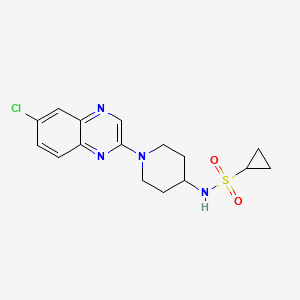 molecular formula C16H19ClN4O2S B6458675 N-[1-(6-chloroquinoxalin-2-yl)piperidin-4-yl]cyclopropanesulfonamide CAS No. 2549064-00-6