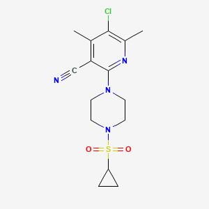 molecular formula C15H19ClN4O2S B6458680 5-chloro-2-[4-(cyclopropanesulfonyl)piperazin-1-yl]-4,6-dimethylpyridine-3-carbonitrile CAS No. 2549014-17-5