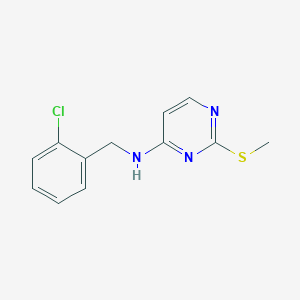 molecular formula C12H12ClN3S B6458698 N-[(2-chlorophenyl)methyl]-2-(methylsulfanyl)pyrimidin-4-amine CAS No. 2549006-54-2
