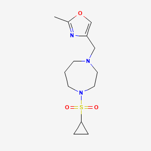 molecular formula C13H21N3O3S B6458724 1-(cyclopropanesulfonyl)-4-[(2-methyl-1,3-oxazol-4-yl)methyl]-1,4-diazepane CAS No. 2549065-35-0