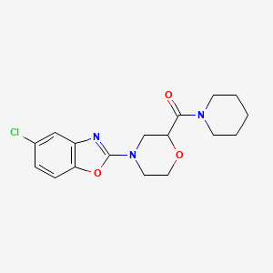 molecular formula C17H20ClN3O3 B6458728 5-chloro-2-[2-(piperidine-1-carbonyl)morpholin-4-yl]-1,3-benzoxazole CAS No. 2549031-93-6