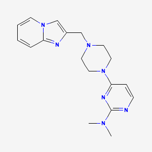molecular formula C18H23N7 B6458740 4-[4-({imidazo[1,2-a]pyridin-2-yl}methyl)piperazin-1-yl]-N,N-dimethylpyrimidin-2-amine CAS No. 2549047-36-9