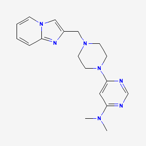 molecular formula C18H23N7 B6458745 6-[4-({imidazo[1,2-a]pyridin-2-yl}methyl)piperazin-1-yl]-N,N-dimethylpyrimidin-4-amine CAS No. 2548997-48-2