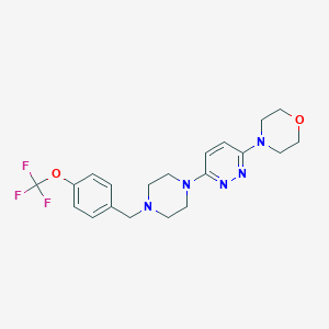 molecular formula C20H24F3N5O2 B6458752 4-[6-(4-{[4-(trifluoromethoxy)phenyl]methyl}piperazin-1-yl)pyridazin-3-yl]morpholine CAS No. 2549014-25-5