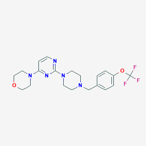molecular formula C20H24F3N5O2 B6458755 4-[2-(4-{[4-(trifluoromethoxy)phenyl]methyl}piperazin-1-yl)pyrimidin-4-yl]morpholine CAS No. 2549026-61-9